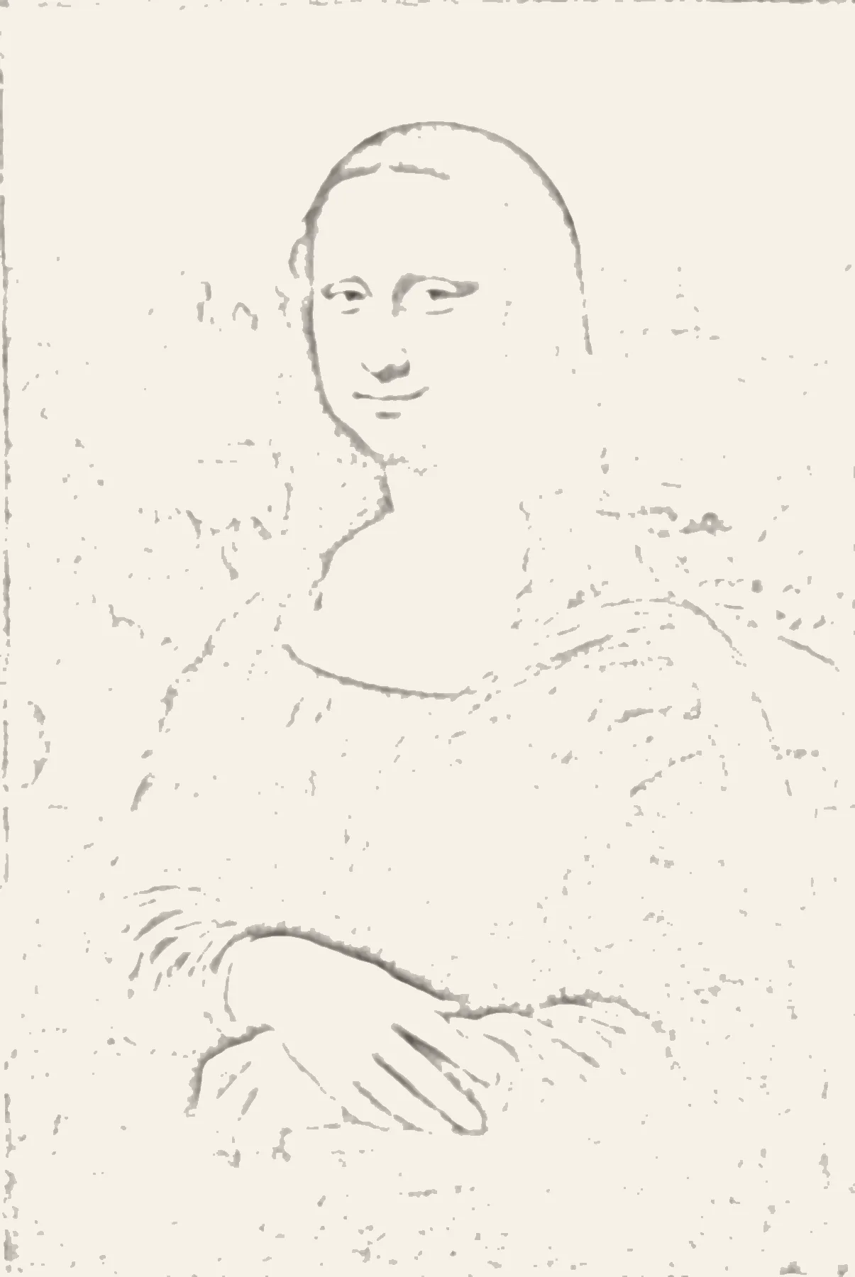 Mona Lisa outline on canvas